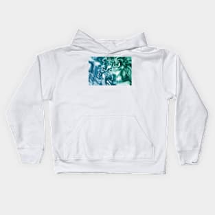 Teal marble Kids Hoodie